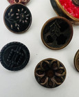 Antique Victorian Art Nouveau Metal With Fabric Purfume Buttons Lot Of 22