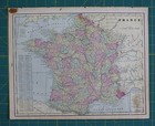 France Spain Portugal Vintage Original 1899 Antique Cram s World Atlas Map Lot