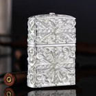 Jacket Silver Plated Full Crystal Crow Heart Zippo Lighter