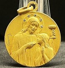 By Tairac France 1911 First Holy Communion Souvenir Gold Fix   Brilliant Stones