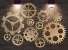 Amqual 12pcs Wooden Gear Wheels  Steampunk Industrial Wall Decor  Vintage Wood 