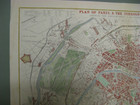 100  Original Large Plan Of  Paris City Map By Davies Dower  C1863 Hand Coloured
