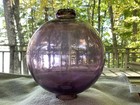 Antique Purple Amethyst Glass Lightning Rod Ball Smooth Globe 5  Vintage