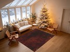 Deep Burgundy Red Abstract Texture Area Rug  Dark Mottled Rustic Floor Carpet