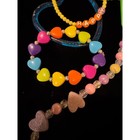 Kids 17pc Jewelry Lot Beaded Necklaces Zipper Heart Bracelets Character Charms