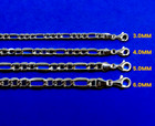 14k White Gold Figaro Chain Necklace Bracelet Link Real Gold 2mm-6mm 7 -30 