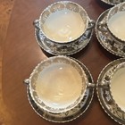 Set Of 10 Vintage Wedgwood Silver Luster Overlay Cream Soup Cups   Saucers Amh 8