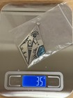 Saufkie Pendant 35gm  925 Silver   Turquoise Vintage Hopi Artist 3 5 X 2 Inch