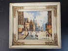 Vintage Mid-century Impressionist Cityscape Oil Painting - Signed Garber -   