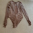 Skims Chai Velvet Logo Glove Bodysuit  Size 4x Nwt