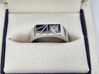      0 950 Platinum Men s Ring W european Cut Diamond 15g Size 10 25 0 458 Oz Agw