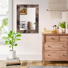 Rustic Wood Frame Mirror Rectangle Decor Vintage Large Wall Mirror For Vanity   