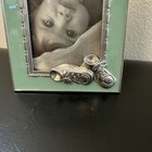 Mint Green Baby Photo Frame With Silver Accents 