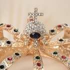 13cm Tall Large Men s Cross Gold Crown Drama Imperial Medieval King Metal Crown