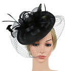 Women Vintage Feather Floral Fascinator Hat Wedding Tea Party Hair Clip Headwear