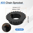  25 Chain Roller Sprocket 25mm Bore  25 Tooth With 8x3 3mm Keyway  Black