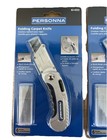  2 Pack  Personna Folding Carpet Knife  W 6 Round Corner Blades  63-0222