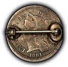 Love Token Pin Initials Script - Nickel Three Cent Piece Host Coin - Sku-z6540