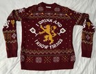 Games Of Thrones Ugly Christmas Sweater Men s Sz Small  i Drink   I Know Things 