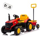 12v Kids Electric Ride On Car Tractor With Trailer Battery Powered Toy W  Remote