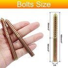 Biaungdo 3 8-16 X 4 Hanger Bolts  8 Pcs Self-tapping Screw X 4 