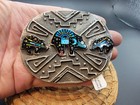 Navajo House   Dawes  Heavy Turquoise Belt Buckle  Sterling Silver 128 1gr