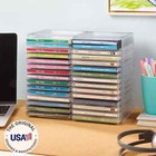 Stackable Cd dvd Multimedia Holder  Media Storage Rack  Clear Plastic 30 Cd  Us