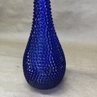 Vintage Glass Cobalt Blue Diamond Point Genie Bottle 15 5    Tall