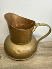 Antique Hand   hammered Copper Brass Pitcher     6in Tall  12 9oz  Rustic Patina