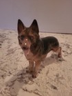 Ceramic German Shepherd Dog Figurine Brown Black Collectible Decor Japan Vintage