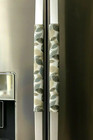 Refrigerator Oven Door Padded Handle Covers Leaves On Beige Set Of Two