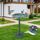 2pcs Antique Green Pedestal Freestanding Bird Bath Feeder Yard Garden Decor