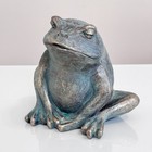 Vintage Ceramic Frog Garden Statue Blue Green Outdoor Decor Yard Art Gift 6  