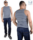 Tank Top Sleeveless Shirt Striped Dark Blue Telnyashka                     s 