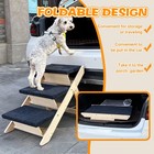 Wood Pet Stairs   Ramp For Dogs And Cats  Aging Pets     2-in-1 Foldable 3 Steps