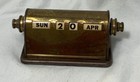 Vintage Park Sherman Mid-century Brass Rolling Day Date Desk Calendar