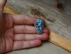 Vintage Native American Navajo Sterling Silver Turquoise Ring Size 7 25