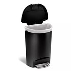 Simplehuman 50l Semi Round Plastic Step Trash Can - Black