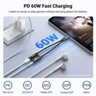 Ugreen 2-in-1 Usb-c Sound Card  0 14 In Audio 60w Pd Charger Pass-through  cm721