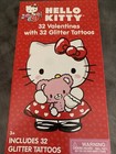 Hello Kitty Valentines 32 Cards   32 Glitter Tattoos  Sanrio 2017 Made In         