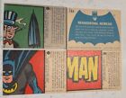Lot Of 4 - 1966 Topps Batman Blue Red Bat Card   7a  10a  32a  14b - Puzzle