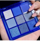 9 Color Blue Eye Shadow Palette Matte   Shimmer Colors In Cool Tones New 