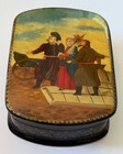 Vintage Russian Fedoskino Lacquer Hinged Box  on The Stroll  Signed Vlasova 1994