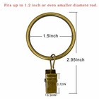 60 Pack Metal Curtain Rings With Clips  Curtain Clip Rings Hooks For Hanging 