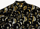 Ceta Dolce Mens Long Sleeve Silk Metallic Button Front Paisley Shirt Size Medium