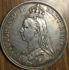 1887 Uk Gb Great Britain Silver Crown Coin