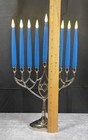 Silver Menorah Hanukkah Chanukah 9 Branch Star Of David Israel Jewish W  Candles