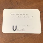 Vintage Uhlmans Advertising Card Pocket Fashion Size Chart Women Clothing Store