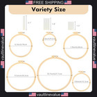 Caydo 6pc Embroidery Hoops Set 3 -10  Cross Stitch Rings W 16 Needles