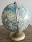 Vintage Globe 12  Rand Mcnally World Portrait Rotating With Metal Stand